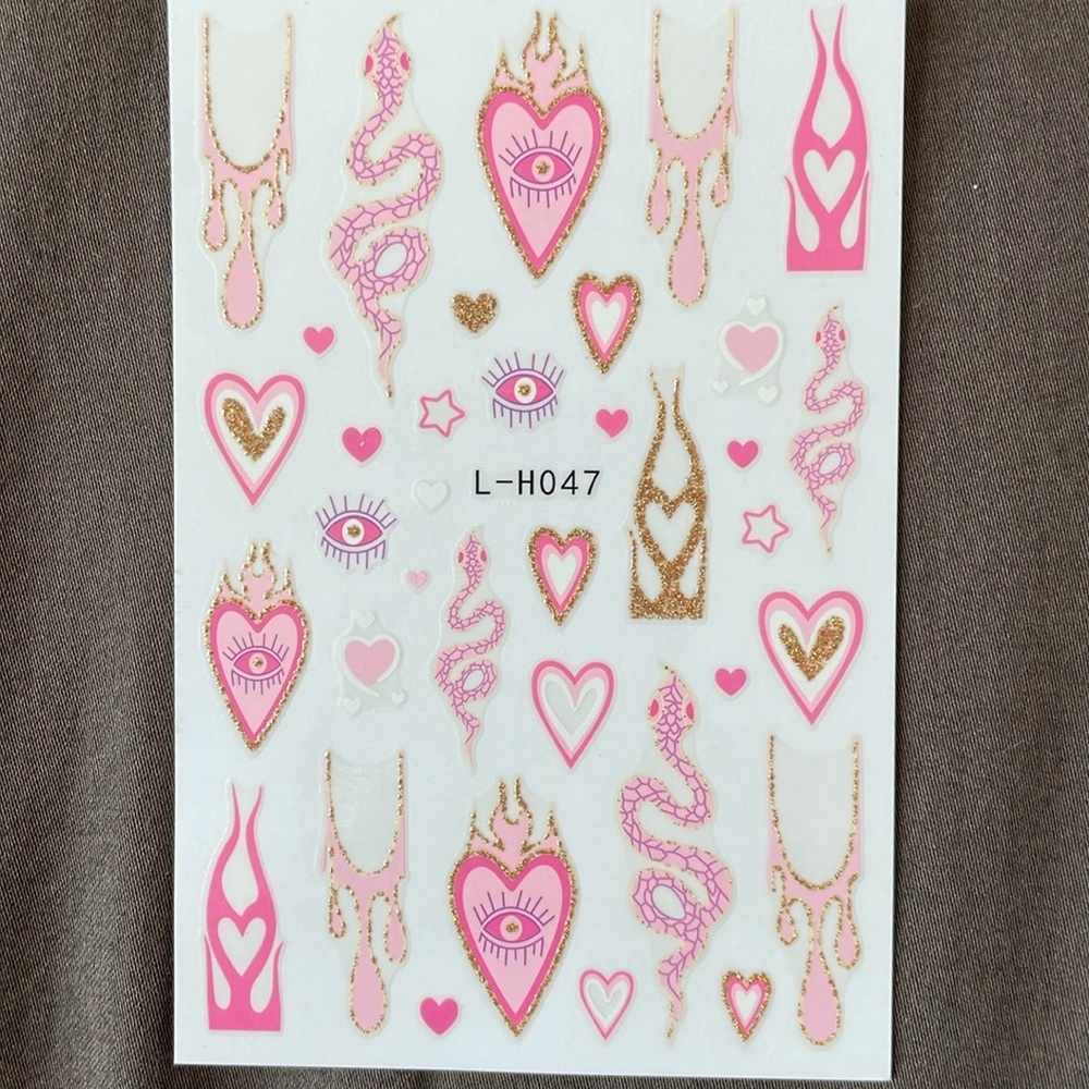 Brand New 5 Pack Nail Art Stickers - Evil Eye, Mushrooms etc. - Picture 2 of 6